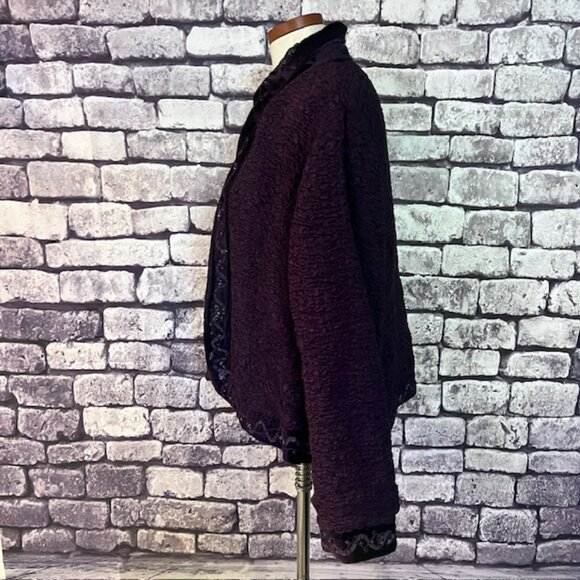 Chico's Purple Long Sleeve No Close Jacket Size L - Picture 4 of 9